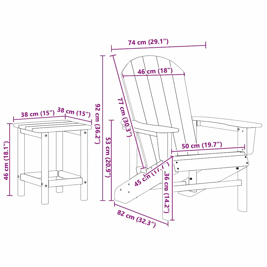 Gartenstuhl 3 pcs Weiß Polyethylen