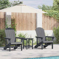 Gartenstuhl 3 pcs Hellgrau Polyethylen