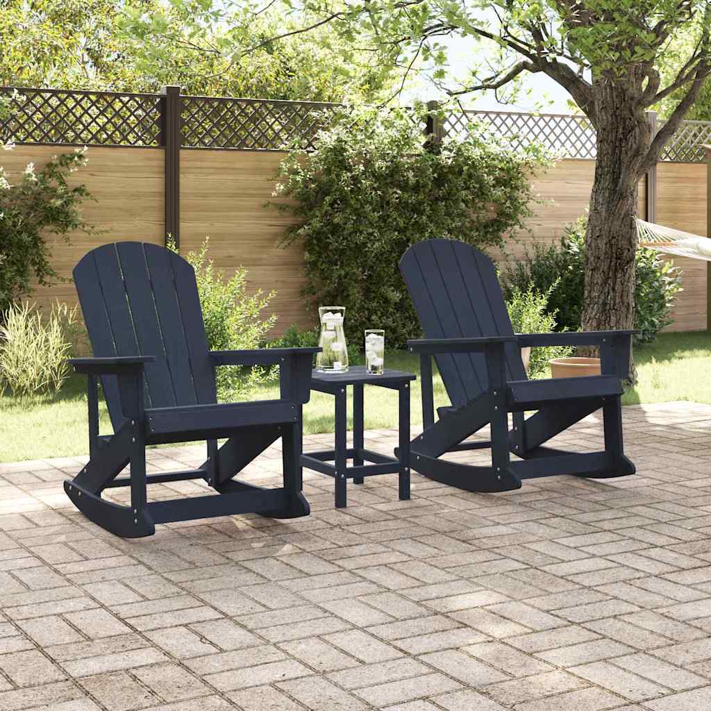 Garten-Lounge-Set 3 pcs Marineblau HDPE