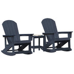 Garten-Lounge-Set 3 pcs Marineblau HDPE