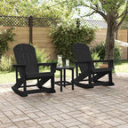 Garten-Lounge-Set 3 pcs Schwarz HDPE