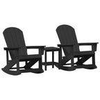 Garten-Lounge-Set 3 pcs Schwarz HDPE