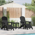 Gartenstuhl 3 pcs Schwarz Polyethylen
