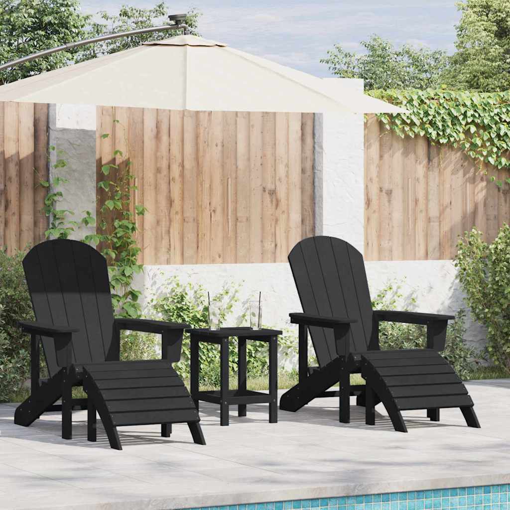 Gartenstuhl 3 pcs Schwarz Polyethylen