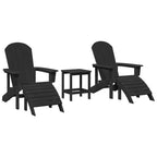 Gartenstuhl 3 pcs Schwarz Polyethylen
