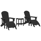 Gartenstuhl 3 pcs Schwarz Polyethylen