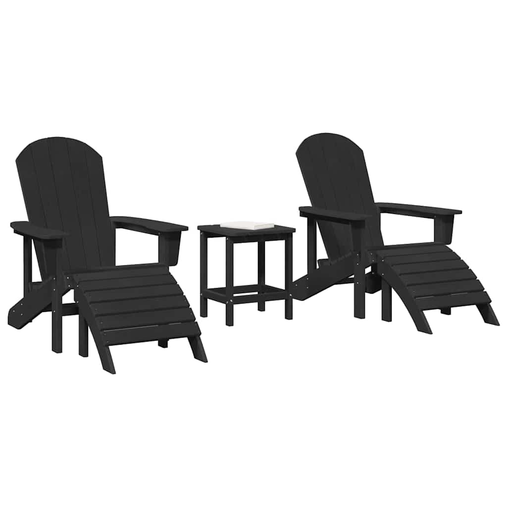 Gartenstuhl 3 pcs Schwarz Polyethylen