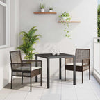 Gartenstuhl mit Kissen 2 pcs Braun 55 x 53 x 85 cm Poly-Rattan