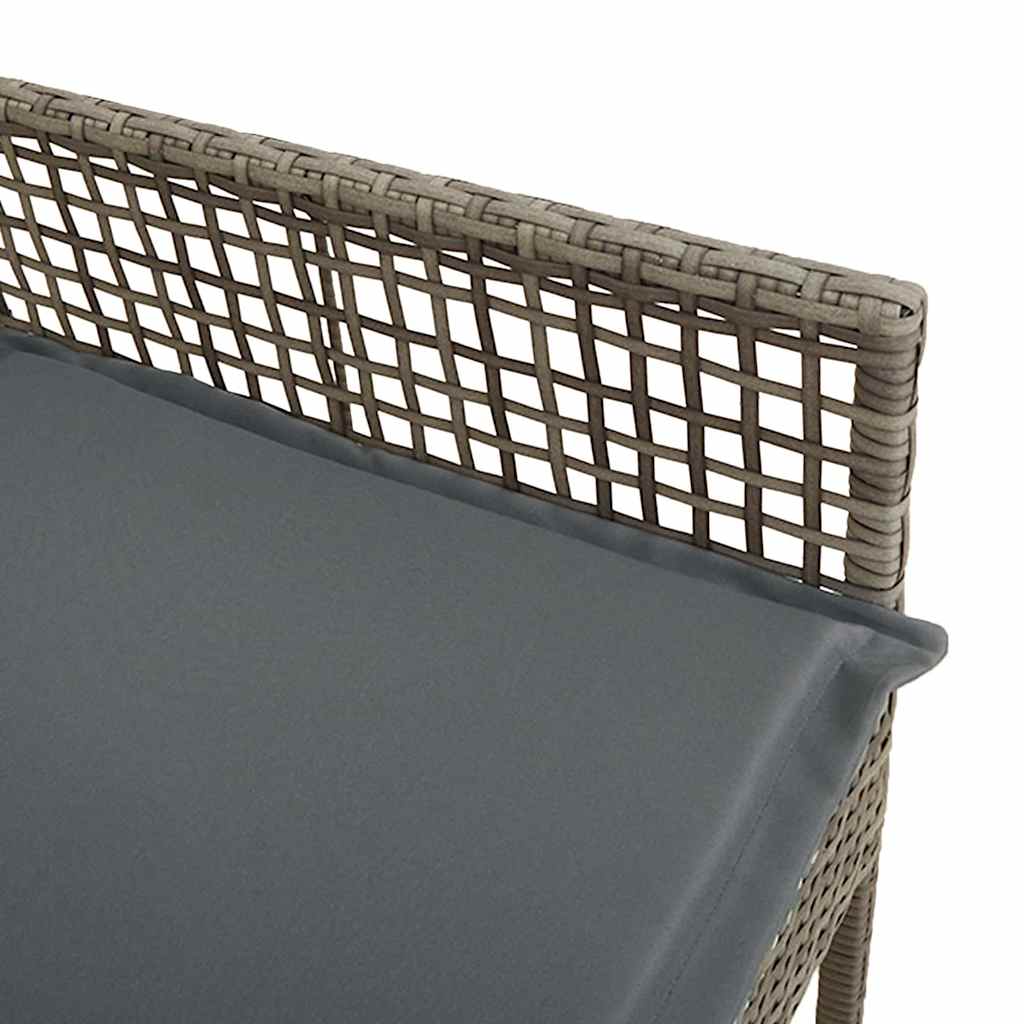 Gartenstuhl mit Kissen 2 pcs Grau 55 x 53 x 85 cm Poly-Rattan