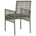 Gartenstuhl mit Kissen 2 pcs Grau 55 x 53 x 85 cm Poly-Rattan