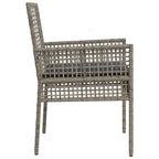 Gartenstuhl mit Kissen 2 pcs Grau 55 x 53 x 85 cm Poly-Rattan