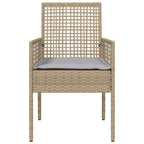Gartenstuhl mit Kissen 2 pcs Beige 55 x 53 x 85 cm Poly-Rattan
