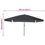 Garten-Sonnenschirm Anthrazit 394 x 394 x 248 cm