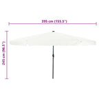 Garten-Sonnenschirm Sand und Anthrazit 395 x 395 x 245 cm