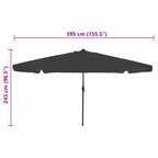 Garten-Sonnenschirm Anthrazit 395 x 395 x 245 cm Polyester