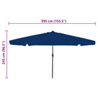 Garten-Sonnenschirm Azurblau 395 x 395 x 245 cm Polyester