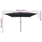 Garten-Sonnenschirm Anthrazit 295 x 295 x 245 cm