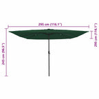 Garten-Sonnenschirm Grün 295 x 295 x 245 cm Polyester und Stahl