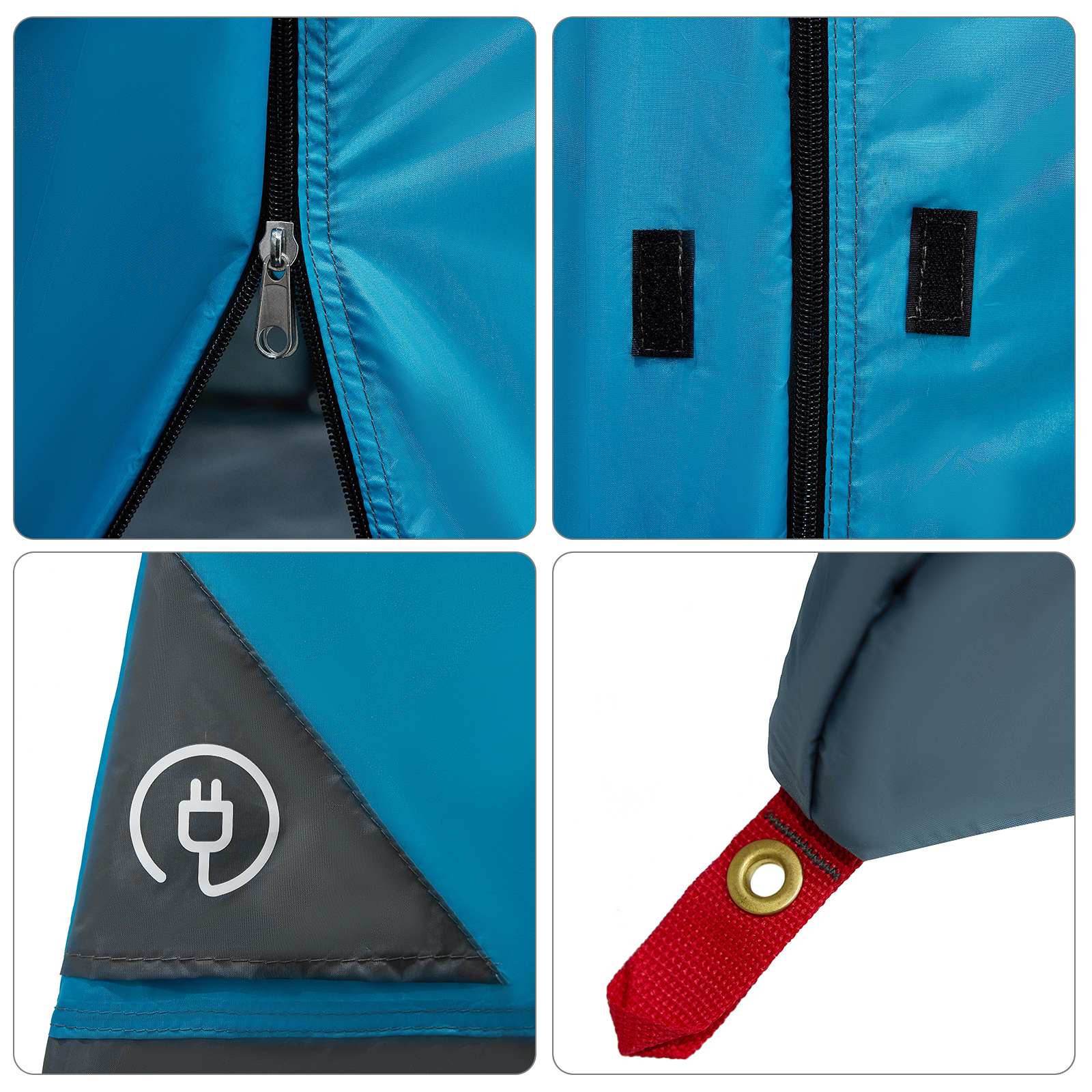 Camping-Zelt-Set mit Dach 2 pcs Blau Taffeta und Stoff