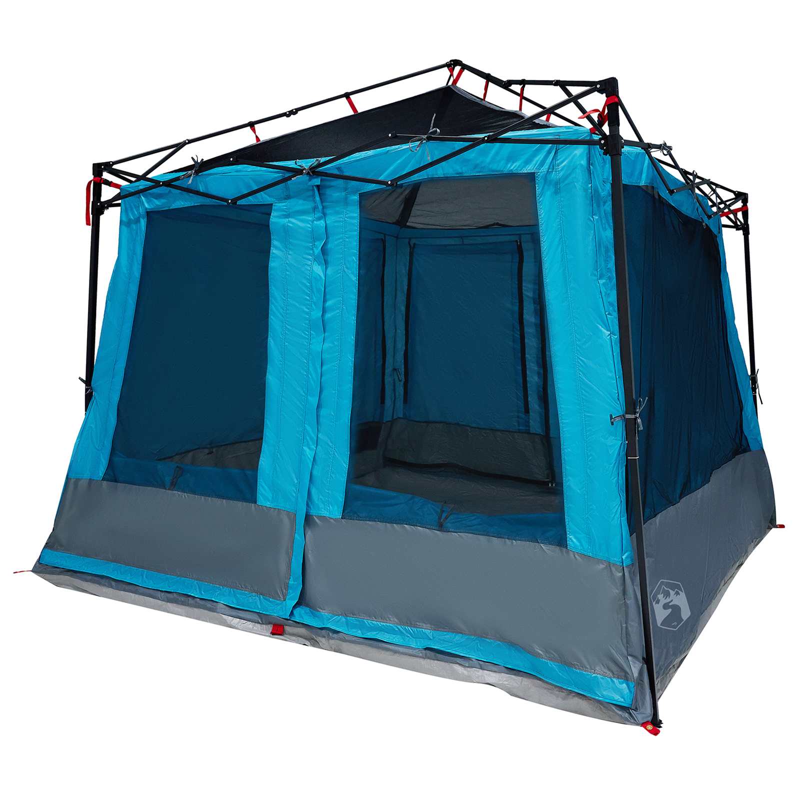Camping-Zelt-Set mit Dach 2 pcs Blau Taffeta und Stoff