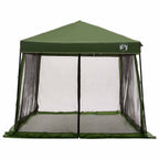 Camping-Zelt-Set mit Dach 2 pcs Grün Taffeta und Stoff