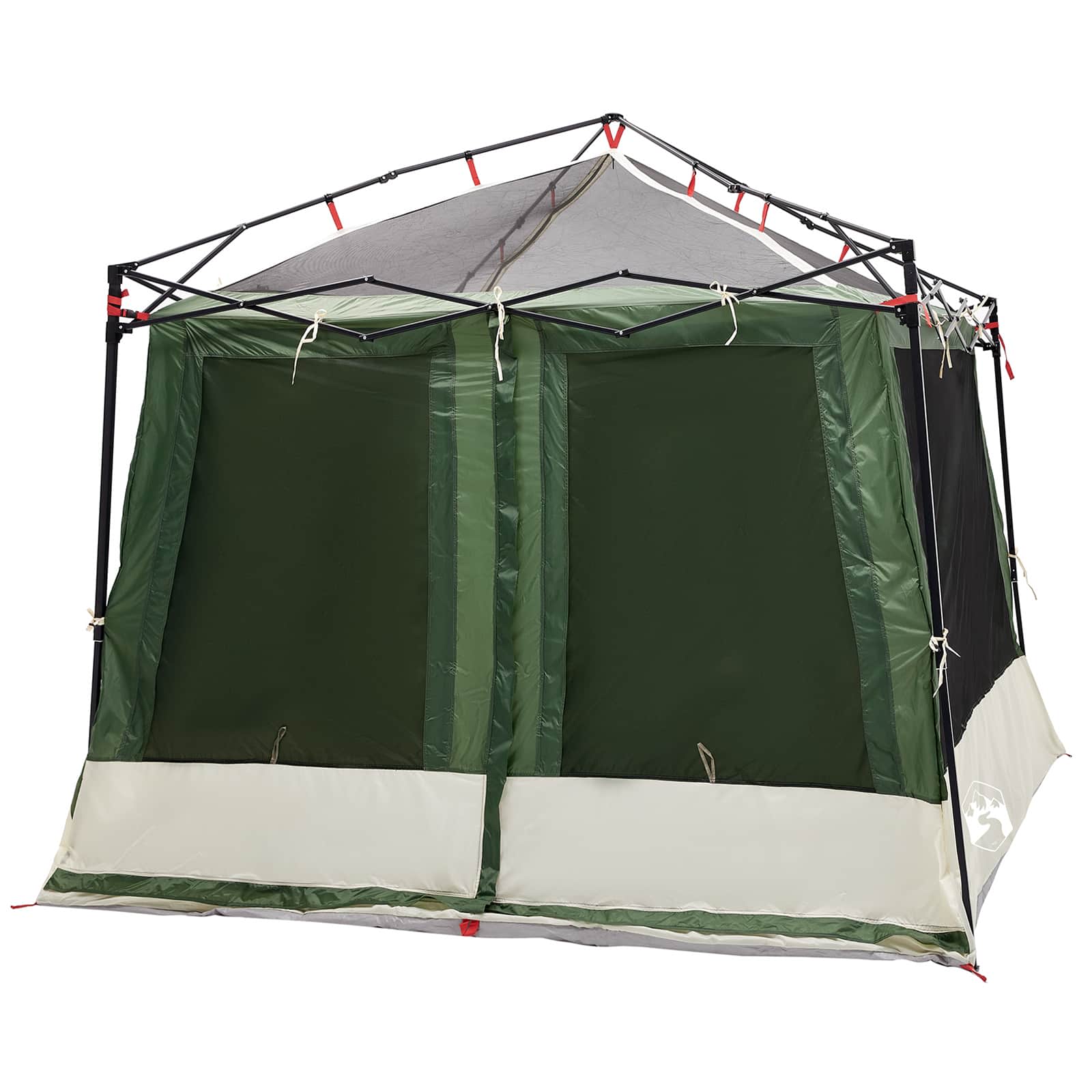 Camping-Zelt-Set mit Dach 2 pcs Grün Taffeta und Stoff