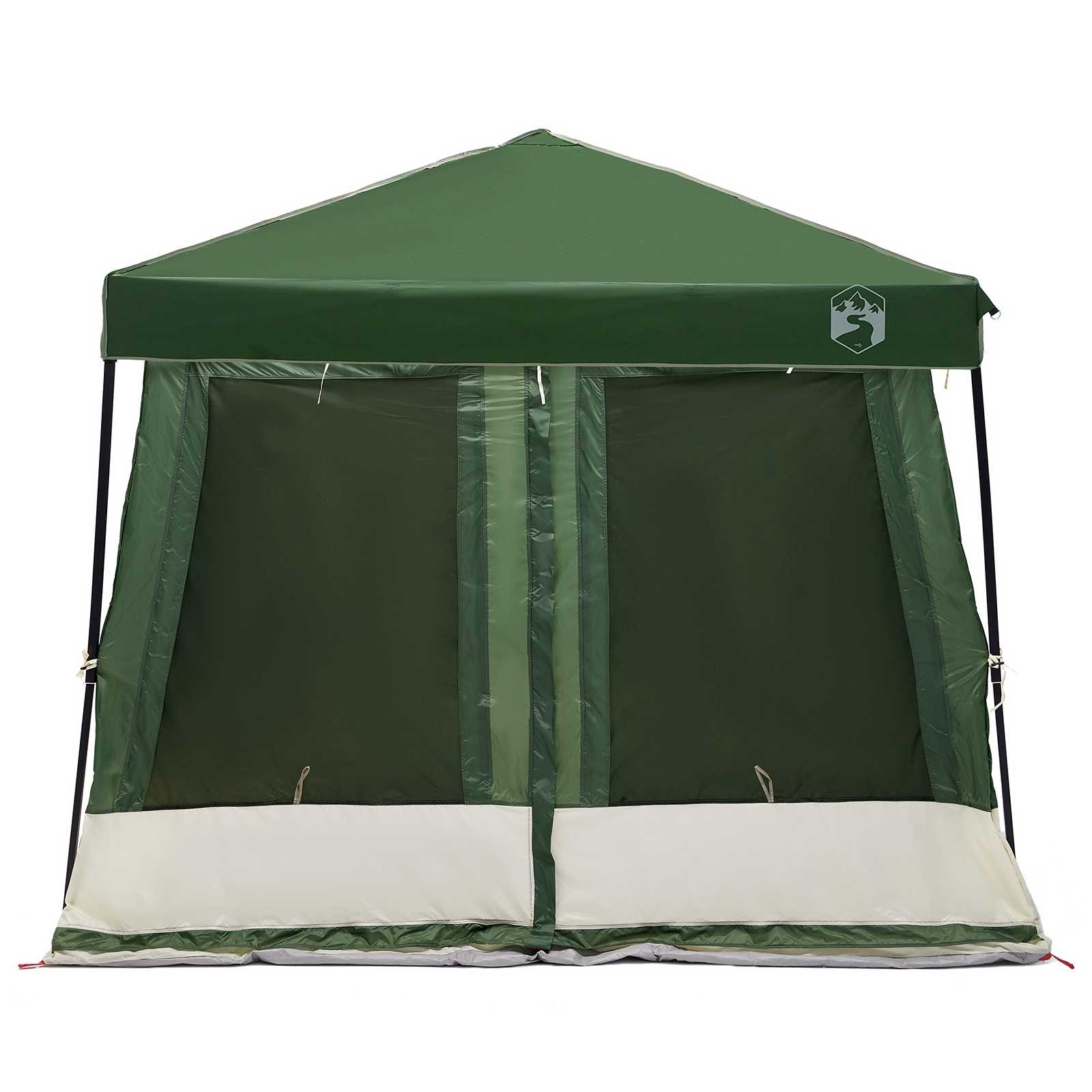 Camping-Zelt-Set mit Dach 2 pcs Grün Taffeta und Stoff