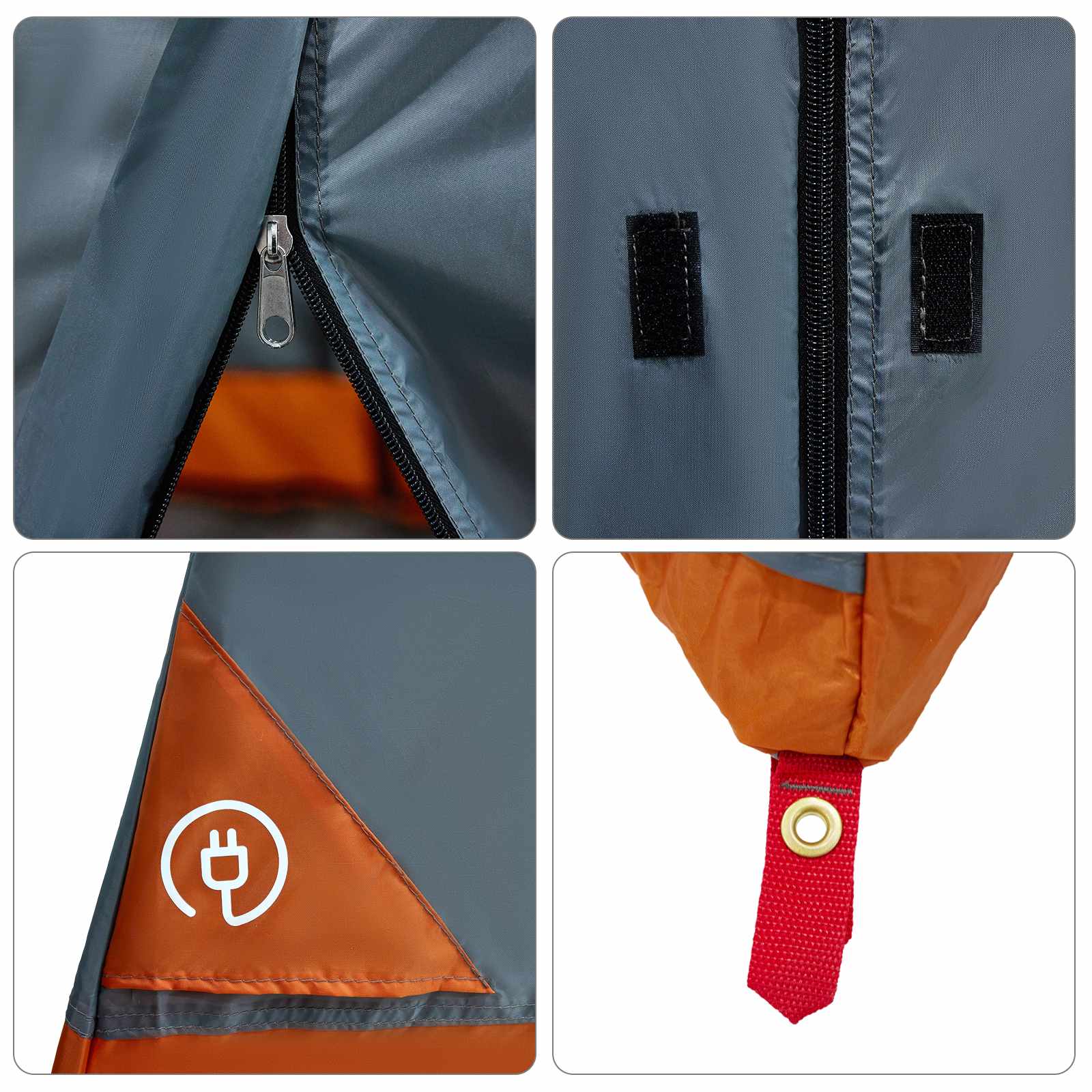 Camping-Zelt-Set 2 pcs Grau und Orange Taffeta und Stoff