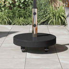 Sonnenschirmständer 30kg Schwarz Granit und Edelstahl Rund