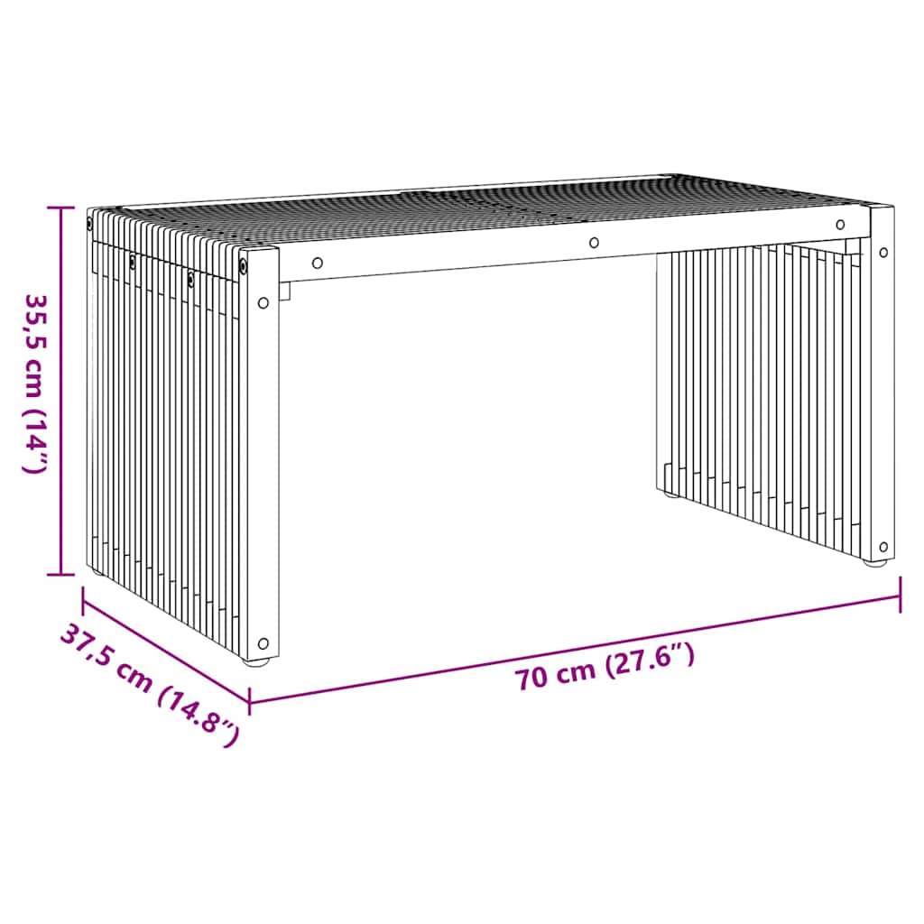 Garten-Beistelltisch Braun 70 x 37,5 x 35,5 cm Massivholz Teak