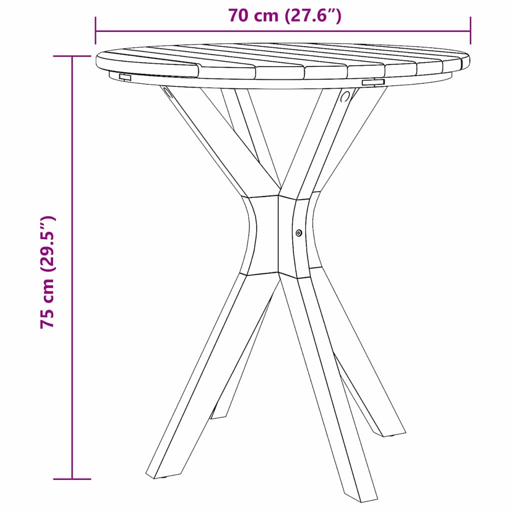 Beistelltisch Braun 70 x 70 x 75 cm Massivholz Teak