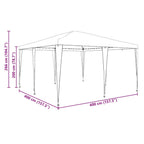 Party-Zelt Weiß 400 x 400 x 266 cm Polyethylen und Stahl