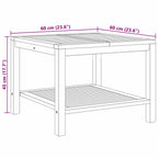 Couchtisch mit Speicher Braun 60 x 60 x 45 cm Massivholz Teak
