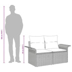 Garten-Sofa mit Kissen 141 x 62 x 69 cm Poly-Rattan
