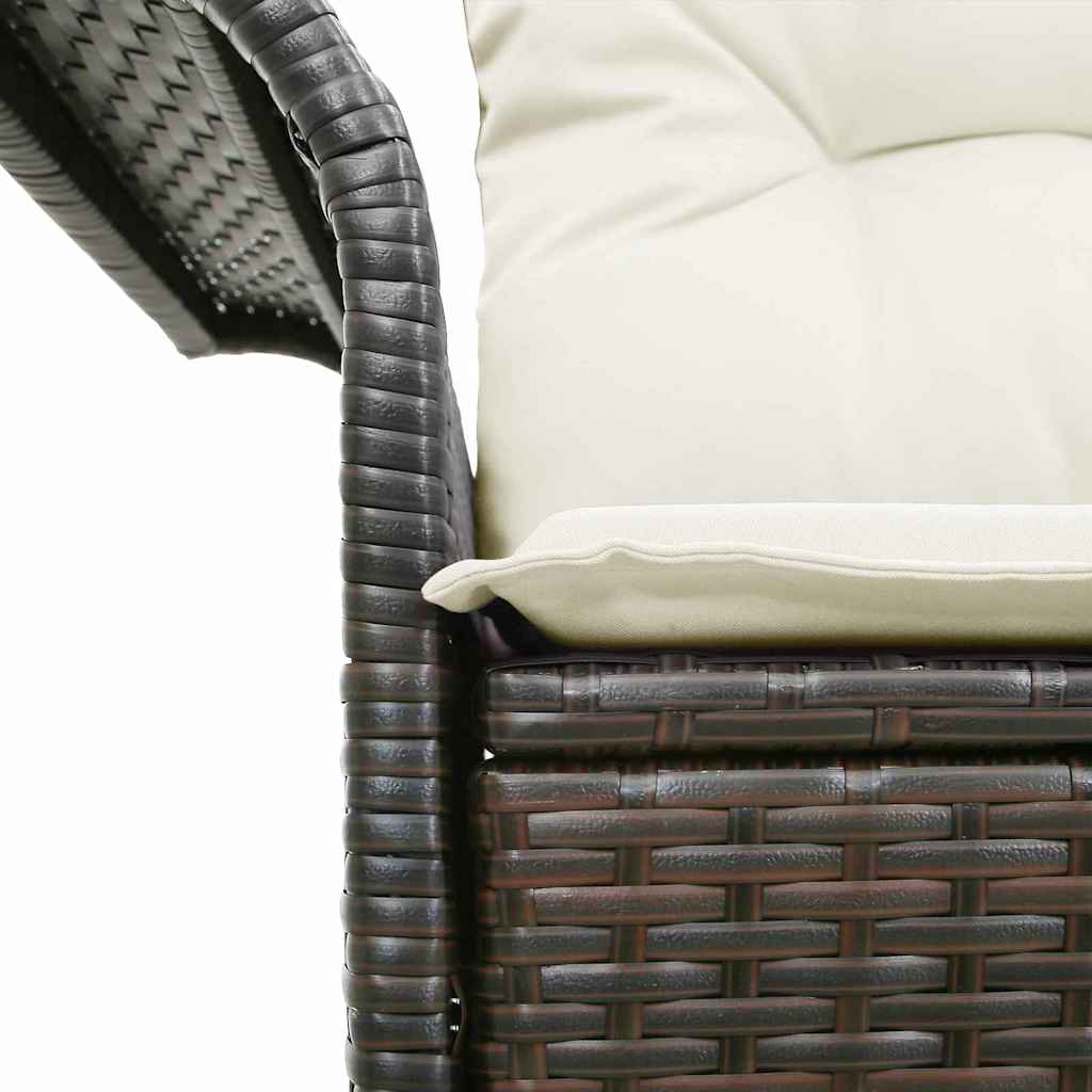 Gartensofa mit Kissen Braun 141 x 62 x 69cm Poly-Rattan