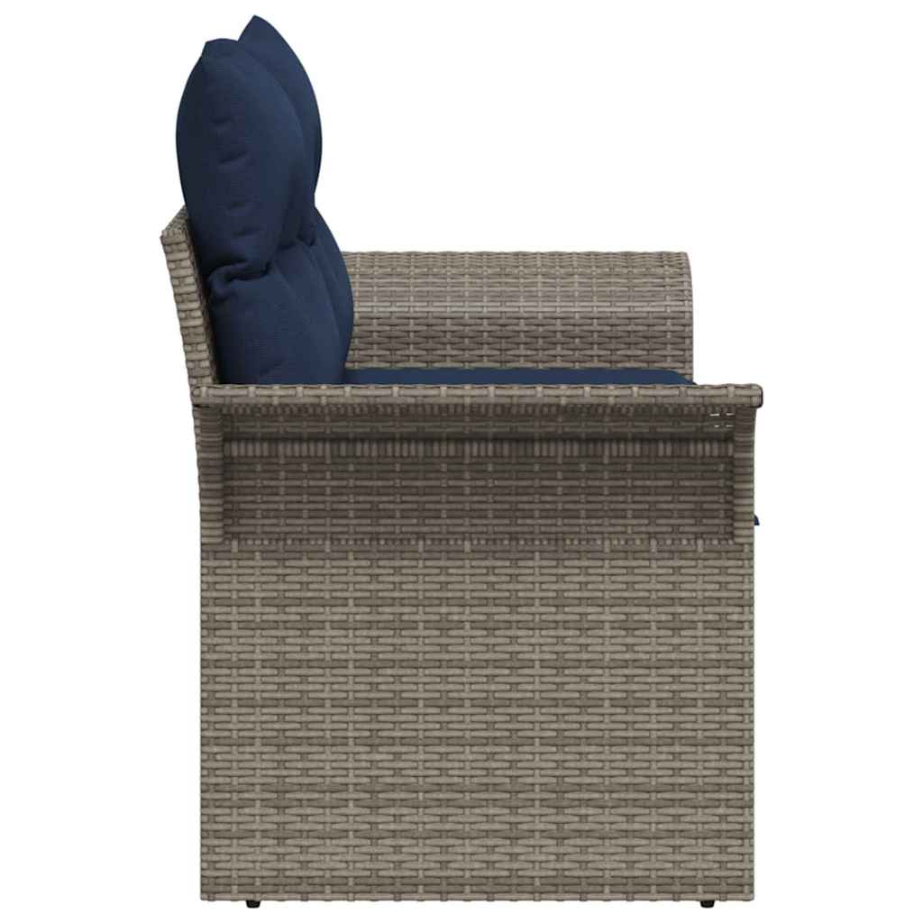 Garten-Sofa mit Kissen 141 x 62 x 69 cm Poly-Rattan