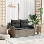 Gartensofa mit Kissen Grau 121 x 62 x 69cm Poly-Rattan