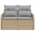 Gartensofa mit Kissen Beige 121 x 62 x 69cm Poly-Rattan