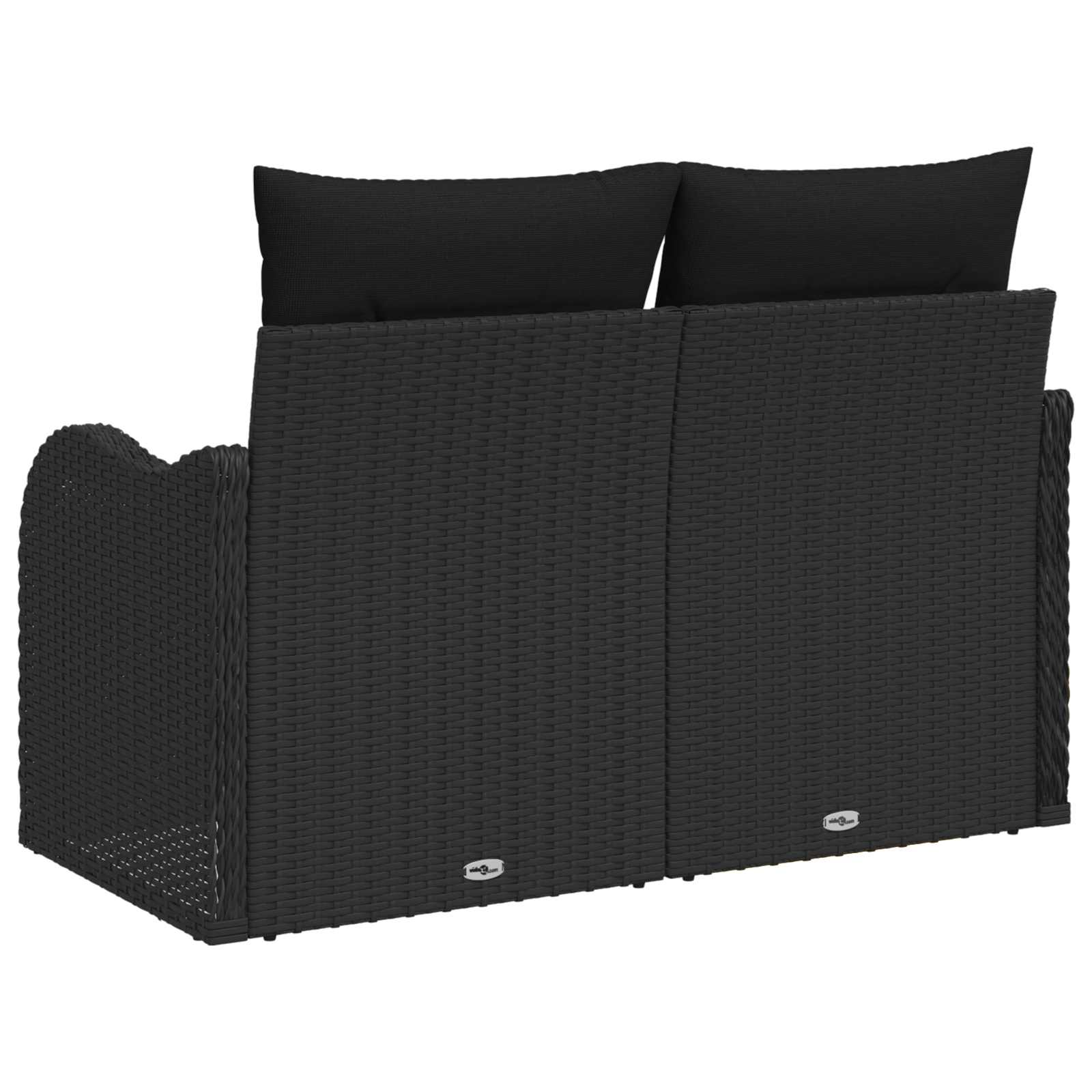 Gartensofa mit Kissen Schwarz 121 x 62 x 69cm Poly-Rattan