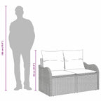 Gartensofa mit Kissen Braun 121 x 62 x 69cm Poly-Rattan