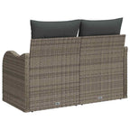 Gartensofa mit Kissen Grau 121 x 62 x 69cm Poly-Rattan