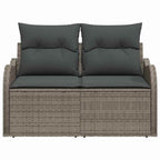 Gartensofa mit Kissen Grau 121 x 62 x 69cm Poly-Rattan