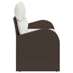 Gartensofa mit Kissen Braun 124 x 62 x 69cm Poly-Rattan