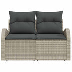 Gartensofa mit Kissen Hellgrau 124 x 62 x 69cm Poly-Rattan