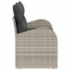 Gartensofa mit Kissen Hellgrau 124 x 62 x 69cm Poly-Rattan