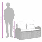 Gartensofa mit Kissen Schwarz 124 x 62 x 69cm Poly-Rattan