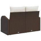 Gartensofa mit Kissen Braun 124 x 62 x 69cm Poly-Rattan