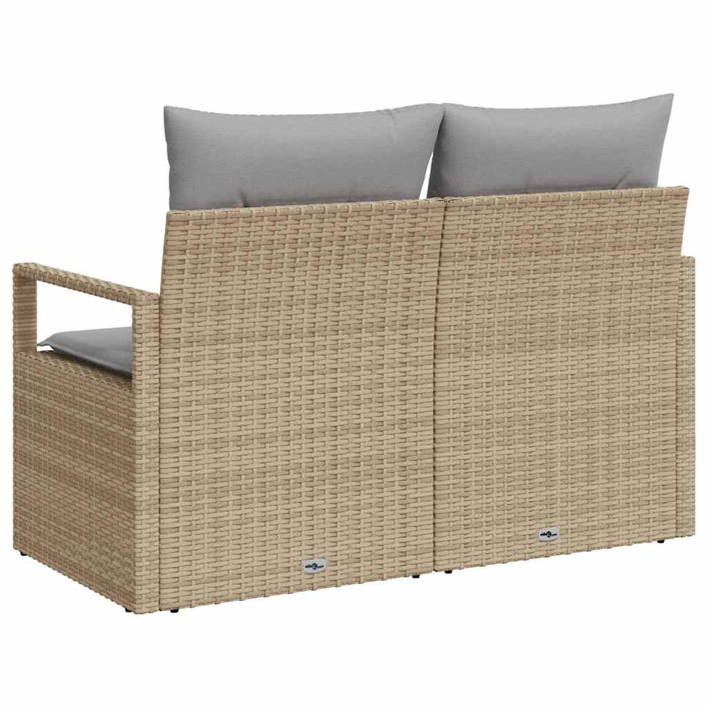 Garten-Sofa mit Kissen 120 x 62 x 69 cm Poly-Rattan