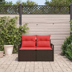 Garten-Sofa mit Kissen 120 x 62 x 69 cm Poly-Rattan