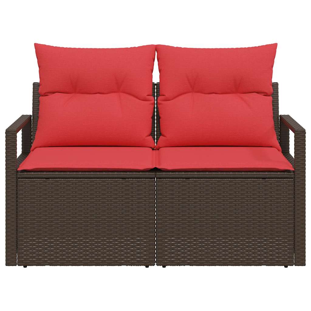 Garten-Sofa mit Kissen 120 x 62 x 69 cm Poly-Rattan